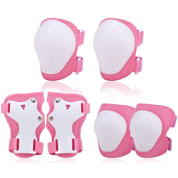 Eccomum Kids Knee Pads Set 6 in 1 Protective Gear Kit Knee Elbow Pads with Wrist Guards Children Safety Protection Pads for Rollerblading Cycling Skating