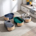 thumbnail image 4 of KOSSMAI Nature Solid Wood Velvet Padding Rocky Natural Wood 27 Inch Long Small Pet Bed Sofa, 4 of 5