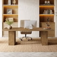 thumbnail image 3 of Tribesigns Large Executive Desk, 62.99-inch Farmhouse Home Office Desk, Rectangular Computer Table for Home Office, Brown, 3 of 9