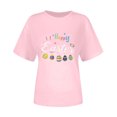 thumbnail image 4 of Daisyyozoid Chandail Amusant de Pâques pour Femmes, Mode Décontractée, Chandail à Imprimé, Blouse à Manches Courtes, 4 of 5
