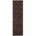 thumbnail image 3 of SAFAVIEH August Shag Collection 2'3" x 10' Brown AUG900T Solid 1.2-inch Thick Runner Rug, 3 of 4