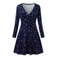 thumbnail image 4 of Ketyyh-chn99 Robe Femme Décontractée Plage Robe d'Été Combishort Manche Volant Short Robe Mini Bleu,TG, 4 of 4