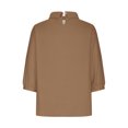 thumbnail image 4 of AherBiu Chemises en Lin pour Femmes Manches 3/4 Col à Revers Style Rétro Hauts Décontractés Amples Mode Automne 2024 Blouses, 4 of 5