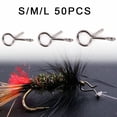 thumbnail image 4 of 50Pcs Stainless Steel Fly Fishing Snap Hooks / Links / Connectors Quick Change, 4 of 4