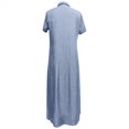thumbnail image 3 of TIMIFIS Robe-Chemise en Denim d'Été pour Femme à Manches Courtes, Robe en Jean Usée, Boutonnée, Robe Maxi Décontractée, 3 of 4