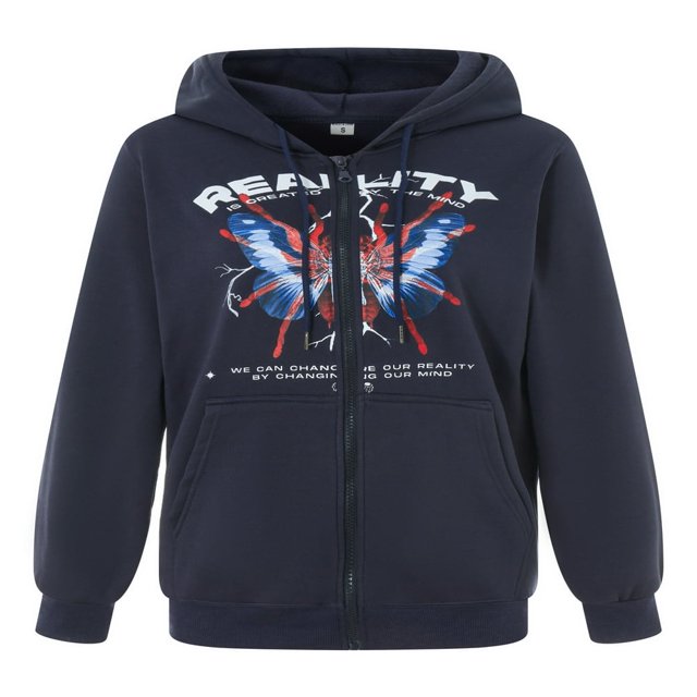 Manteau à Capuche Décontracté d'Halloween pour Femmes, Manches Longues, Imprimé Ailes d'Araignée, Chandail à Capuche à Fermeture à Glissière avec Poches