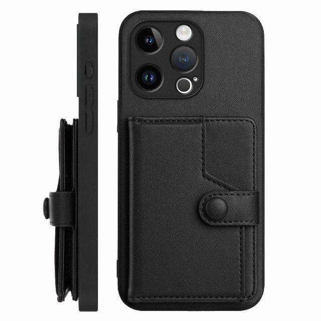 FOXDOCK Case for iPhone 13 pro RFID-Blocking Card Holder - Stylish Button Closure Design