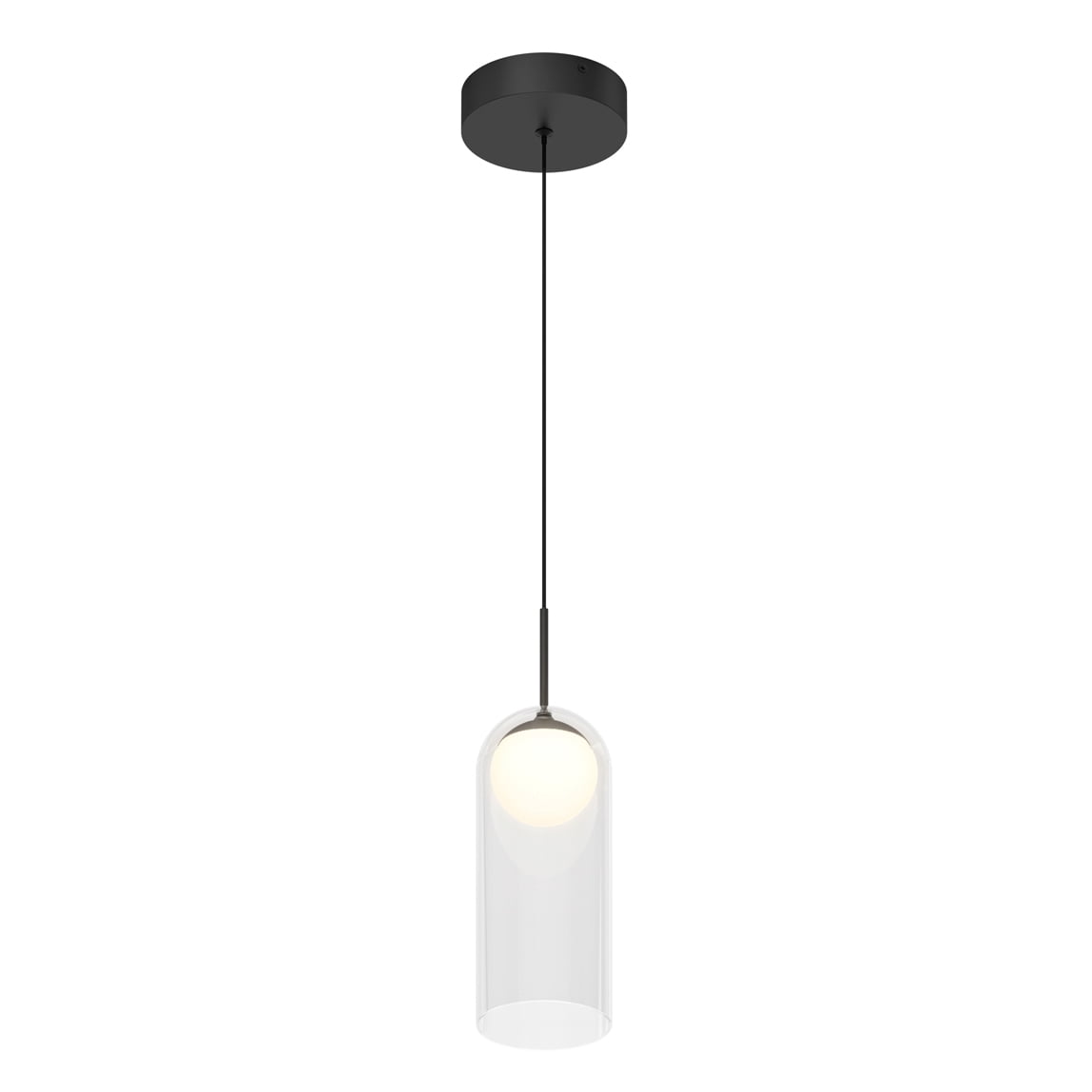 Artika Mirah Modern Mid-Century LED Pendant Light, Matte Black