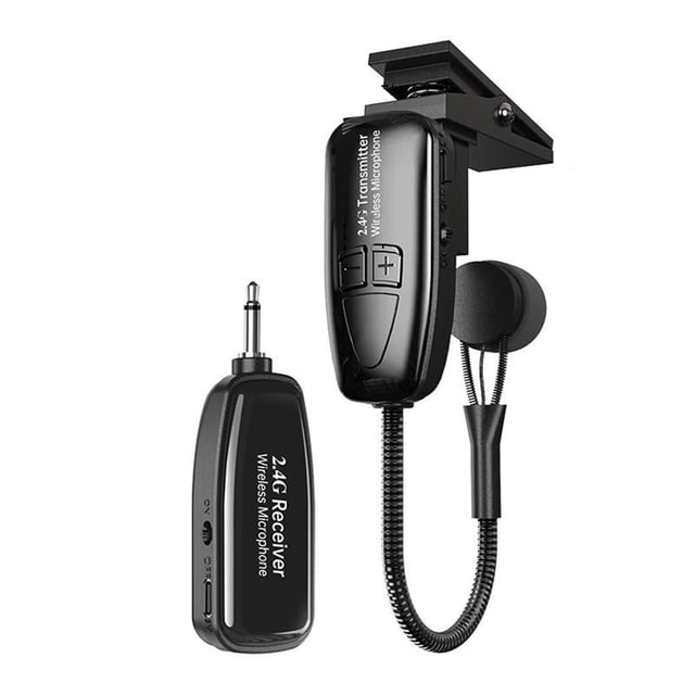 2.4G Saxophone Wireless Microphone Receiver Set Noise Reduction Outdoor Professional Stage Performances Intelligent Noise Reduction Pickup Microphone Plug and Play Portable Handheld Mic for Sax Cello