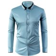 thumbnail image 1 of RXIRUCGD Chemise Décontractée pour Homme à Manches Longues avec Boutons, Poche et Col Rabattable, Bleu Ciel, Taille : M, 1 of 3