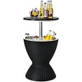thumbnail image 2 of Costway 8 Gallon 3 in 1 Patio Rattan Cooler Bar Table Adjust Ice Bucket Black, 2 of 10