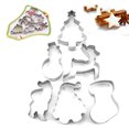thumbnail image 4 of Moules de Cuisson de Noël, Ensemble de 6 Emporte-Pièces en Acier Inoxydable pour Pâtisserie Bricolage, Formes d'Arbre Bonhomme de Neige Renne Père Noël, Outil de Cuisine Festif pour les Fêtes, 4 of 9