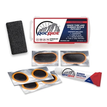 Rocride Trousse de Réparation de Chambre à Air de Vélo 8 Pcs. Trousse de Réparation de Pneu de Bicyclette 2 Pack.