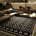 thumbnail image 1 of Outdoor Rug x RV Camping Mat Outdoor CarpetPatio Camper Backyard Rug with Led Strip Light Reversible Geometric Picnic Deck Proch Balcony Foldable Rugs &, 1 of 6
