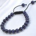 thumbnail image 3 of Natural Healing Power Gemstone Crystal Beads Unisex Adjustable Macrame Bracelets 8mm,Blue Sand, 3 of 4