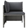 thumbnail image 2 of vidaXL 11 Piece Garden Lounge Set with Cushions Poly Rattan Grey, 2 of 5