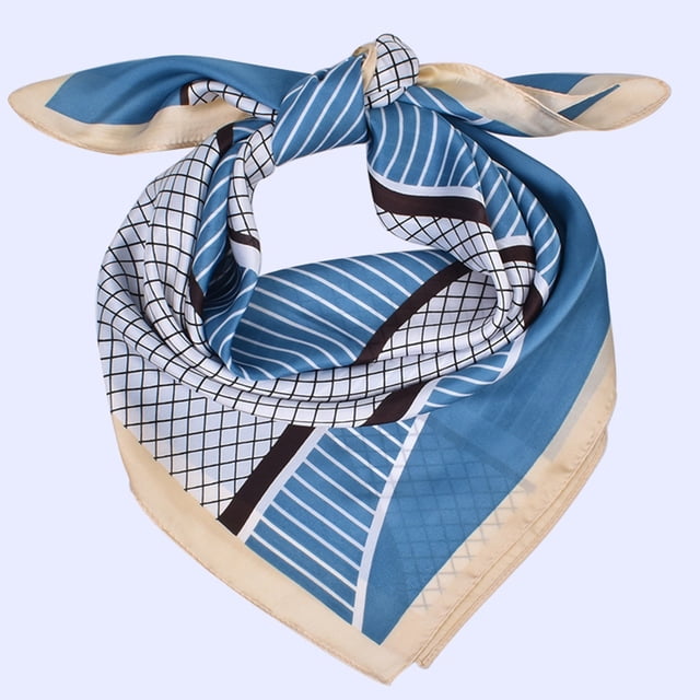 Womens Silk Like HeadTop for Fashion Pattern Large Square Satin Headscarf Wraps