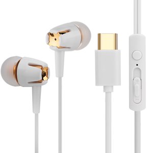 Ccdes Sans main Type d'appel C Earphones In-ear Super Deep Bass Type C Ecouteurs avec micro pour LETV, Ecouteurs de type C avec micro, Casques pour type C