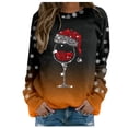 thumbnail image 1 of Chandail pour Femmes Merry 2002 Chandail pour Femmes Imprimé de Noël Col Rond Tenue 1 Pce pour Femmes Col Rond Coupe Chandail à Enfiler Hauts Convenable Chandail à Manches Longues pour Femmes Chandails d'Entraînement Blouse Ample, 1 of 4