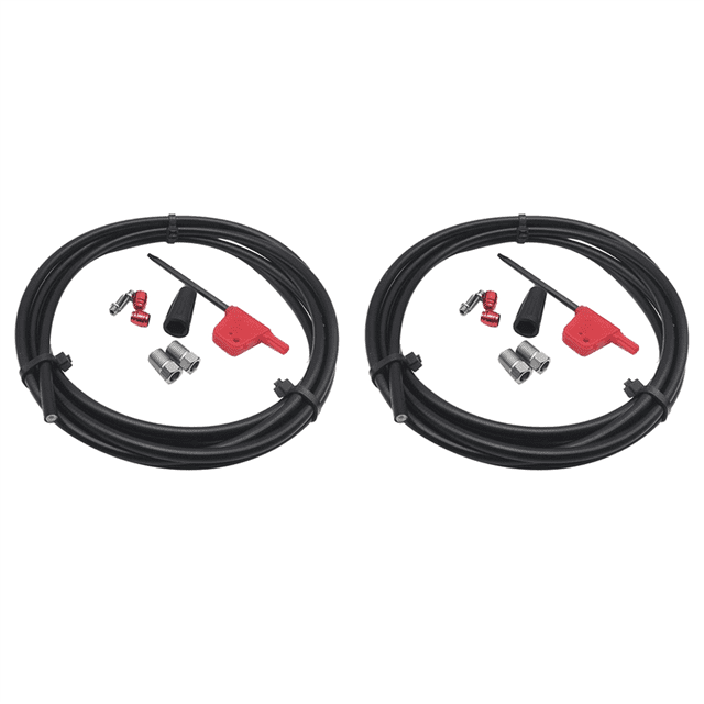 2X Ensemble de Durite de Frein de Bicyclette 2 Mètres pour AXSFORCE Rouges, Ensemble de Connecteur de Vélo, Tube de Frein à Disque Hydraulique de Vélo, Tuyau
