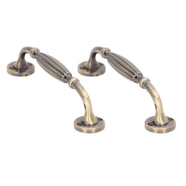 Door Handles, Decorative Exquisite 2 Sets Antique Bronze Door Handles  For Sliding Door For Entrance Door