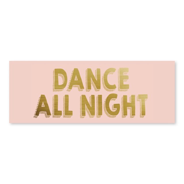 Artissimo Designs Boîte en Bois/MDF « Dance All Night » art Mural avec Lettres en Blocs Ton Or sur Fond Rose Pâle, Mesurant 16 Pouces de Large par 6 Pouces de Haut, Idéal pour l'Art Mural Encadré et la Déco Maison, Prêt à Exposer Sans Assemblage Requis.