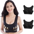 thumbnail image 2 of RKSTN Bras for Women Traceless Comfortable No Steel Ring High Elasticity Stretch 2PC Bras Solid Color Super Soft Breathable Gathering Plus Size Everydays Bras, 2 of 5