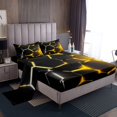 thumbnail image 1 of Erosebridal Abstract Ombre Twin Sheet Sets, Futuristic Striped Bedding Twin Size, Geometry Honeycomb Decor,, 1 of 7