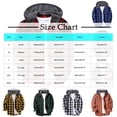 thumbnail image 2 of aohooy Hooded Plaid Jacket Men - Trendy Casual Button Down Long Sleeve Fall Jackets Shacket with Pockets Gray,XXL, 2 of 3
