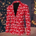 thumbnail image 2 of Men Christmas Snowflake Santa Prom Jackets for Men Printed Pocket Lapel Button Tuxedo Suit Jacket Suit, 2 of 5