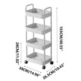 thumbnail image 3 of Penkiiy 4-Tier Rolling Storage Cart With Wheels- Plastic Multi-Room Organizer For Kitchen- Living Room-Office -Bathroom, 3 of 7