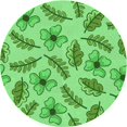 thumbnail image 1 of Ahgly Tapis Rond Lavable en Machine Intérieur Transitionnel Vert, 5 Pieds Rond, 1 of 7