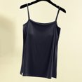 thumbnail image 1 of Débardeurs Femme, Camisole Femme Couleur Unie Fendue avec Coussinet de Poitrine Style Mince pour Porter à l'Intérieur et à l'Extérieur Sans Manches Dos Haut Col Rond, 1 of 5