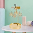 thumbnail image 4 of GUOOL Golden Rotating Candle Holder Holder Home Candlestick Centerpieces Wedding Table Snowflake D, 4 of 9