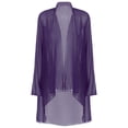 thumbnail image 1 of Loodgao Hauts d'Été pour Femmes Courts Boléros Kimono Cardigans Vestes Boléro en Mousseline Couvre-Robe de Soirée Violet P, 1 of 5