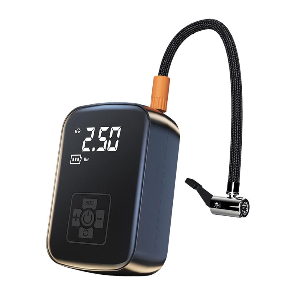 Tire Inflator with LED Emergency Light - 12V Corded/Wireless Car Tire Pump' B9K4