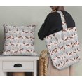 thumbnail image 5 of Soimoi White Poly Georgette Fabric Cedar Tree & Fox Animal Print Fabric by the Yard 52 Inch Wide, 5 of 5