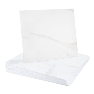 Uxcell Carreaux de Marbre Autocollants 15 Pcs, Dosseret de Panneau Mural Imperméable, Carreaux de Douche Autocollants 12"x12 Pouces pour Salle de Bain, Design Blanc Classique