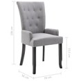 thumbnail image 4 of vidaXL Dining Chairs with Armrests 4 pcs Light Grey Fabric, 4 of 5