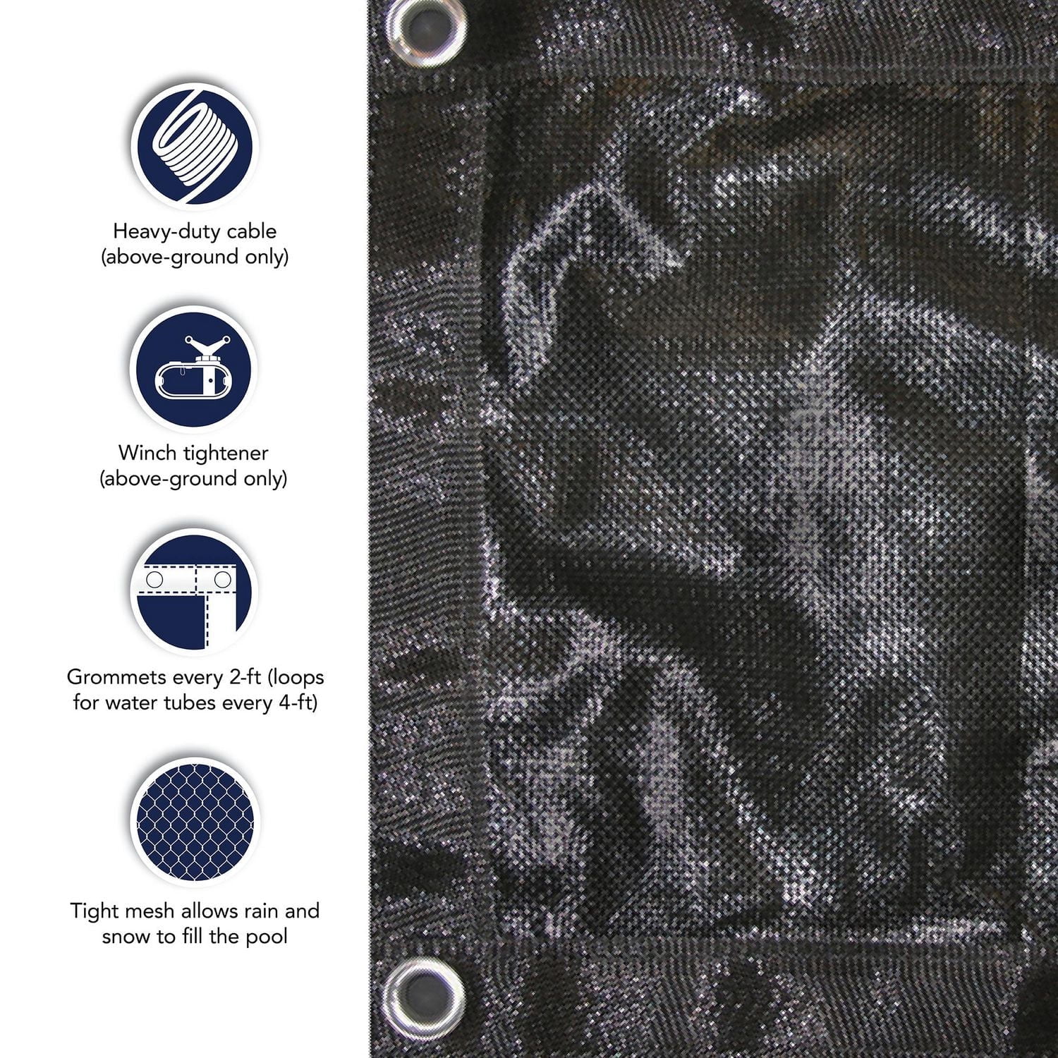 Blue Wave Couverture d'hiver pour piscine hors-terre en mailles rugueuses - ovale