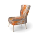 thumbnail image 3 of Designart « Shattered Realities Orange Brown Intrigue » Fauteuil d'Appoint Rembourré Orange Cubisme - Fauteuil Moderne pour Salon, 3 of 7