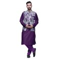 thumbnail image 1 of Atasi Kurta Churidar Uni pour Homme à Col Mandarin, Pyjama et Ensemble de Veste Nehru Imprimée, 1 of 1