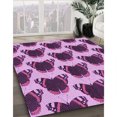 thumbnail image 3 of Ahgly Tapis Rectangulaire Lavable en Machine Intérieur Transitionnel Violet Violet, 4 Pieds x 6 Pieds, 3 of 7