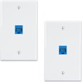 thumbnail image 1 of 2-Pack 1 Port Ethernet Wall Plate, RJ45 Cat6 Female to Female Jack Inline Coupler Face Plates, 1-Port, 1 of 7