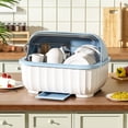 thumbnail image 4 of TIMIFIS Kitchen Dishware Organizer - Adjustable Rack for Plates and Bowls with Drainage - Utensil Storage Box with Lid - Cabinet for Tableware Kitchen Essentials, 4 of 6