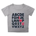 thumbnail image 1 of T-shirts Filles Été Imprimé Lettre Col Rond Manches Courtes T-Shirt Décontracté Hauts Filles Gris 3-4 Ans, 1 of 4