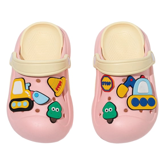 QHFBli Toddler Clogs Boys Girls Little Kids Slip on Slides Sandals Children Summer Beach Pool Outdoor Water Shoes Shower Slippers Pink 4.5-5Years