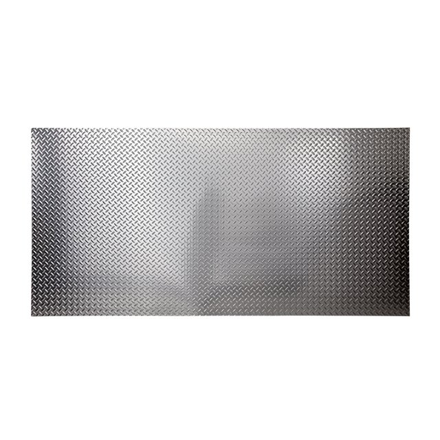 Fasade Diamond Plate Brushed Aluminum Wall Panel 4' x 8'