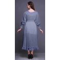 thumbnail image 4 of Bimba Leaves Ladies Printed Boho Gypsy Summer Smocked Maxi Long BeachDress-Medium, 4 of 5