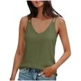 thumbnail image 3 of Sentmoon Summer Tops for Women T Shirt Women Linen V Neck Strappy Backless Tank Solid Color Sleeveless T Shirt Breathable Trendy Unique Summer for Layering or Going Out Top Shirt, 3 of 7
